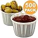 Fit Meal Prep [500 Pack] 2 oz Treated Paper Souffle Portion Cups for Condiments Samples Measuring Jello Shots Sauce Disposable Cup - White