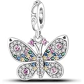 HappyStar 925 Sterling Silver Charm fits Pandora Bracelets Necklace,Pendants DIY Jewelry Gift For Women(With one Spacer Bead Charms)