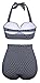 Angerella Polka Two Piece Swimsuit Beachwear Bathing Suits,Navy,4XL