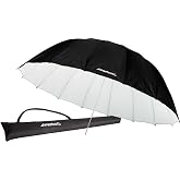 Westcott 4634 7-Feet White with Black Cover Parabolic Umbrella