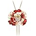 Enamel Flower Long Chain Pendant Necklace for Women Adjustable Length 