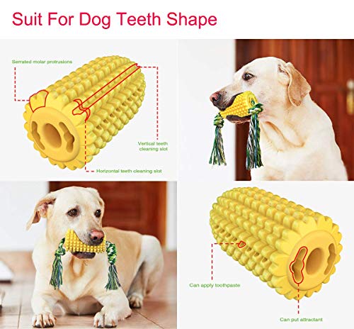 Jokohub Dog Chew Toys, Corn Shape Indestructible Tough Durable Dog Toothbrush Toys Interactive Dog Toy for Aggresive Chewers Dog Dental Teeth Cleaning