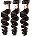 Beauty Forever Hair Brazilian Virgin Hair Loose Wave Weft 3bundles 100% Unprocessed Human Virgin Remy Hair Extensions Natural Color 95-100g/pc