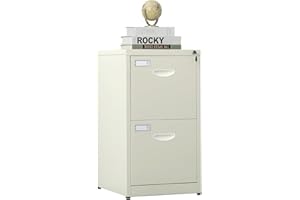 METALMAX 2 Drawer File Cabinet with Lock, Metal Filing Cabinets, Heavy Duty Vertical File Cabinet with Drawers, Office Steel File Cabinet for A4 Letter/Legal, Beige, Assembly Required