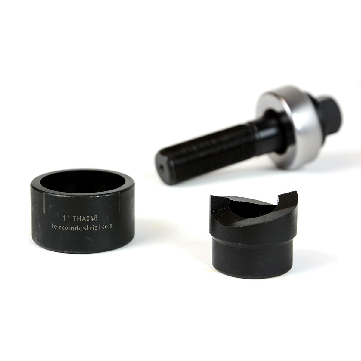 TEMCo TH0393-1" Conduit Hole Size Knockout Punch Unit with Manual Draw Stud – (1.36" – Actual Hole Size)