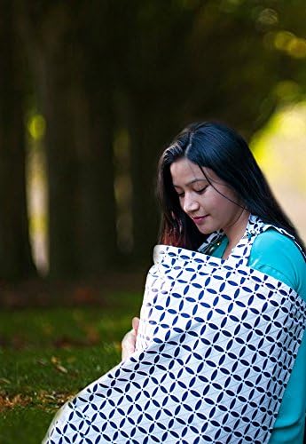 Baby Nursing Cover for Breastfeeding Babies with Privacy Neckline. 100% Breathable Breastfeeding Cover Cotton.. (Aden)