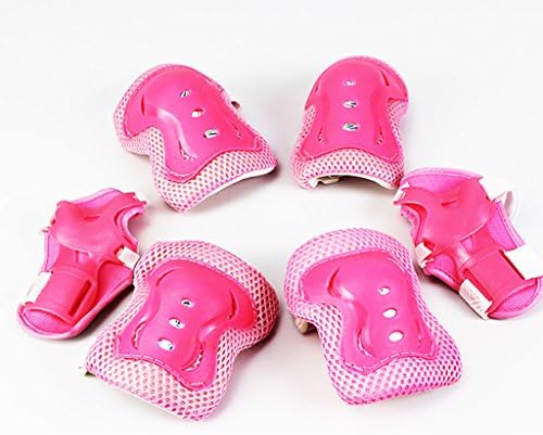 Osen Skateboarding Protective Gears - Knee Pads Elbow Pads Wrist Guards for Cycling Inline Skating Roller Blading Pack of 6 (Pink)