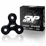 SNP GEARS Tri Fidget Spinner Toy With Ceramic Bearing EDC Focus Stress Reducer Toy Perfect For ADD ADHD Anxiety and Autism Adult Kids (Black)