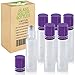 Glass Roller Bottles with Stainless Steel Roller Balls Essential Oil Premium Frosted White Glass Bottles 10ml-Metal Balls,Roll on Bottle for Aromatherapy,Perfumes and Lip Balms-6 color choices(Purple)