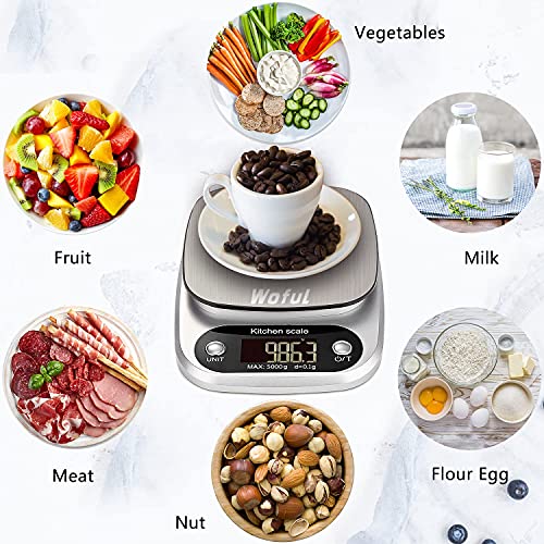 Digital Kitchen Scale,Food Scale,Weight Grams and Ounces for Cooking