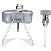 Furesh Little Dipper Dog Bath Tub and Wash Station for Bathing Shower and Grooming, Elevated Foldable and Portable, Indoor an