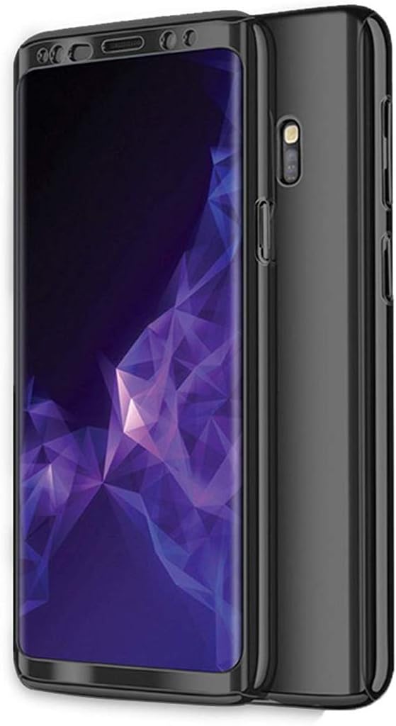 Galaxy Note 9 Case, Ultra Slim Electroplate 360 Degree Full Body Protection Mirror Case with Tempered Glass Screen Hard PC Protector for Samsung Galaxy Note 9 (Black-)