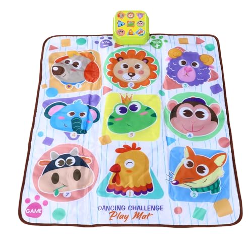 Yechiry Kids Dance Mat, Anti Slip Electronic Dance Mat with Lights & Music, Adjustable Difficulty Levels, Water Proof, Improves Physical Coordination, for Girls Boys Aged 7 & Above