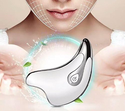 Microurrent Guasha Machine Face Lifting Device Body Massage USB Rechargeable Skin Rejuvenation Instrument Electirc Scraping Tool (White)