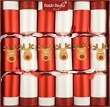 Set of 6 Racing Glitter Reindeer Christmas Crackers 701