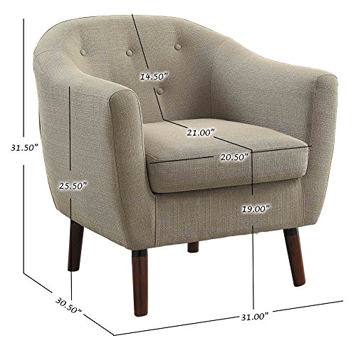 Homelegance Fabric Barrel Chair, Beige - Beachfront Decor
