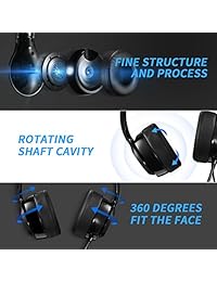 VTin Auriculares con micrófono, auriculares USB computadora auriculares cancelación de ruido y manos libres con micrófono   Auriculares estéreo de diadema para Skype, PC, teléfono celular, Negro