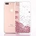 iPhone 7 Plus Case, Toposend Liquid Case Fashion Creative Design Flowing Liquid Floating Luxury Bling Glitter Beads Sparkle with Carved Rhinestone Diamond TPU Bumper for iPhone 7 Plus (Rose Gold)