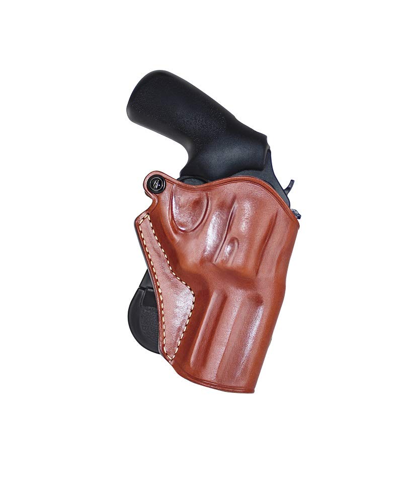 Premium Leather OWB Paddle Holster Open Top Fits, Rugerr LCRx 357 Magnum/ 38 SPL 3" BBL, Right Hand Draw, Brown Color #1320#