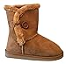 New Girl's Warm Tall Mid Calf 3 Buttons Faux Sheepskin Fur Kids Shoes Boots