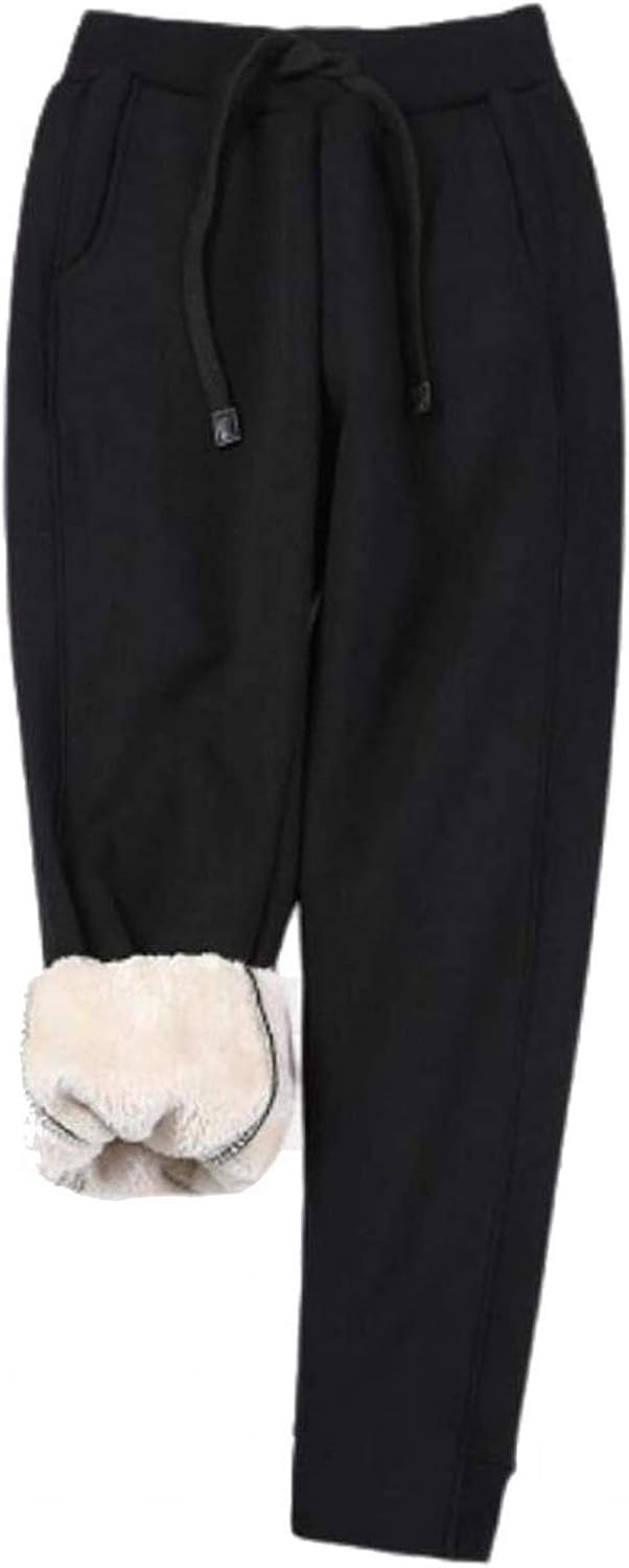 Women Warm Casual Trousers, Woman Athletic Plush Pants Fleece Lined