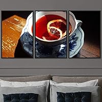 3 Piece Framed Canvas Wall Art Cup of Tea Canvas Prints Home Artwork Decoration for Living Room,Bedroom - 16