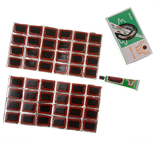 Multi-Function Rectangle Motor Bicycle Bike & Tyre Tire Inner Tube Puncture Rubber Patches Repair Kit (48Pcs)