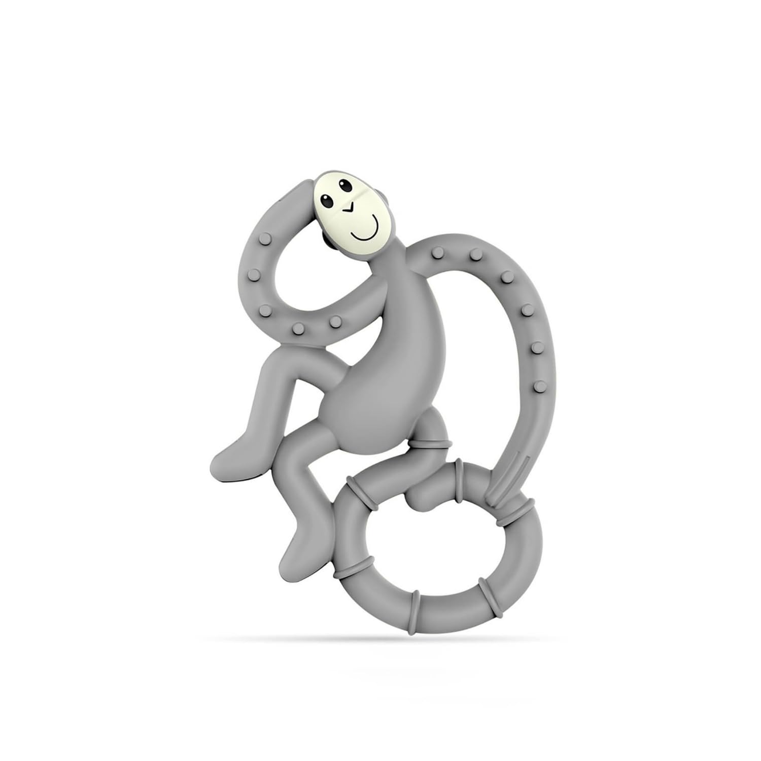 Matchstick Monkey, Antimicrobial Silicone Teether, Easy To Grip, BPA Free, 3 Months Old+, 10 cm, Grey Mini Monkey