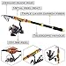 Sougayilang Fishing Rod with Reel Combo H-Shark, Telescopic Spinning Travel Portable Bass Fishing Gear Kits (5.9FT+WQ2000)
