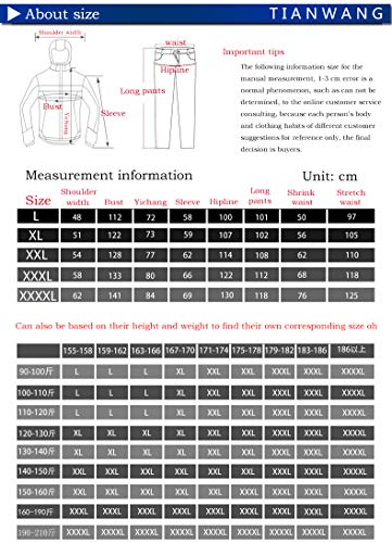 Tianwang Skynet Rain Suit Jacket & Trouser Suit Raincoat Unisex Outdoor Waterproof Anti-storm (4XL, black) - Thumbnail 7