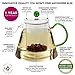 Teabloom Blooming Oasis Teapot - 34 oz Borosilicate Glass Teapot, Glass Tea Infuser, 2 Blooming Teas - Thermal Shock Resistant - Stovetop, Microwave, Dishwasher Safe
