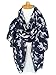 GERINLY Stylish Horse Cotton Scarf for Womens Cool Animal Patterm Scarves (Navy Blue)