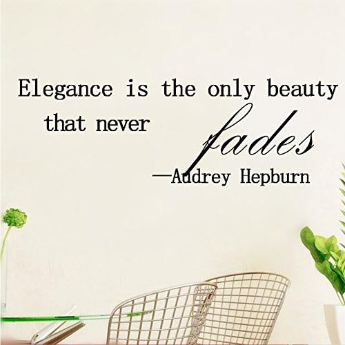 Elegance is the only beauty that never fades Vinyl Wall Art Inspirational Quotes and sayings Home decor Decal Sticker Size: 13'' X 32''
