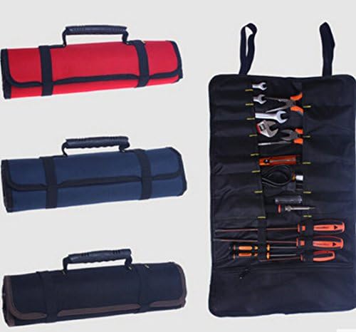 Blue High Quality Oxford Canvas Reel Roll Type Storage Bag Tool Pockets Pouch Toolkit