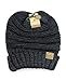 NYFASHION101 Oversized Baggy Slouchy Thick Winter Beanie Hat, Black/Gray Mix
