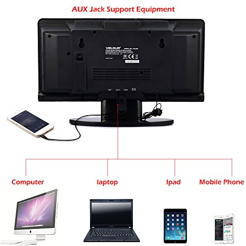 Protable-CD-Player-VELOUR-Slim-Boombox-with-USB-SD-FM-Radio-Clock-Mp3