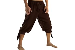 TOONRAIN Medieval Pants men Pirate Pants Renaissance Costume Mens Viking Linen Knickers Retro Adult Shorts pants