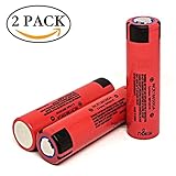 Panasonic Sanyo NCR18650GA High Drain Li-ion 3.7V 3500mAh 10A Rechargeable Flat Top Battery, (2 Pcs) by M&A BD Electronics