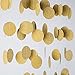MOWO Glitter Paper Garland Circle Dots Hanging Decor,2'' in Diameter,9.8-feet(Gold Glitter,2pc)