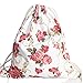 Hitop Floral Casual Canvas Backpack Drawstring Bag, Fashion Cute Lightweight Backpacks for Teen Young Girls