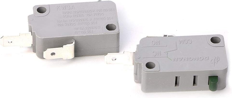 BIlinli 2Pcs KW3A Microwave Oven Door Micro Switch 125V/250V 16A Normally Open Switch