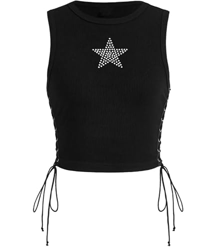 SOLY HUX Women's Tank Tops Y2K Summer Going Out Crop Top Concert