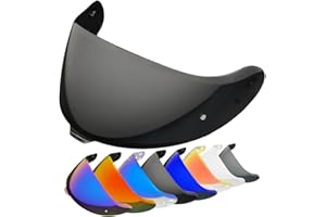 YMTSGEQ Neotec 3 Helmet Visor Replacement.CNS-3C Helmet Face Shield Motorcycle Helmet Accessories UV Protection Compatible with Neotec 3 (Deep Black-Day Use Only)