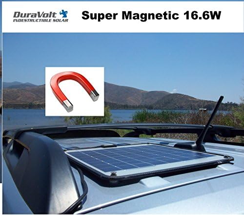 SUPERMAGNETIC Solar Charger - 16.6 Watt Boat, RV, Marine Solar Panel - Semi Flexible - Self Regulating - 12 Volt - No experience Plug & Play Design.