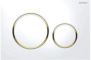 Geberit Sigma 20 Push Plate Glossy White/Gold/White for UP720, UP320, UP300 and UP700