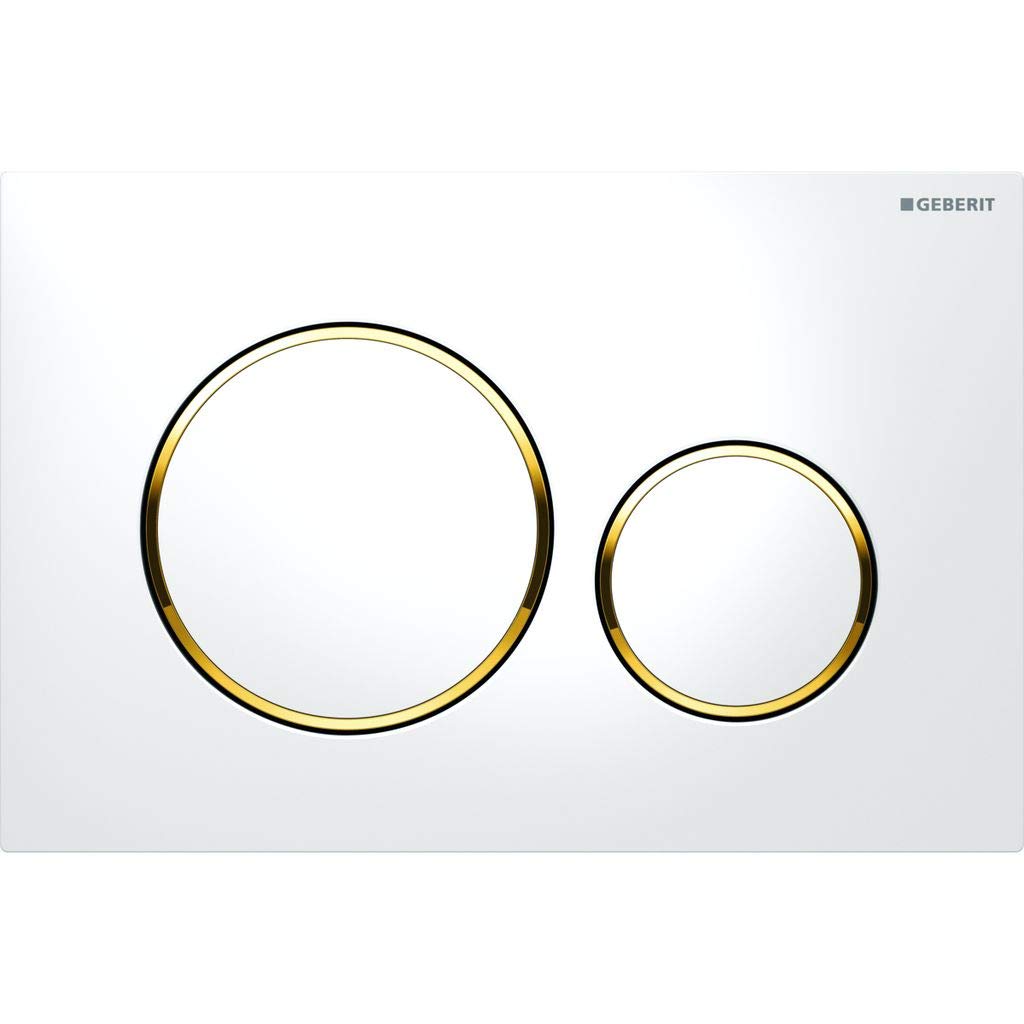 Geberit K13014 Sigma 20 Actuator Plate, Set of 1, White/Gold 115.882. KK. 1, Polished Chrome.