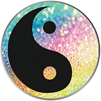 Premium Mounts and Stand, Expanding Stand Pop Grip Mount Socket for iPhone,Smartphones and Tablets - White sparkly rainbow peace symbol