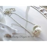 White Silver Foil Murano Pendant Necklace
