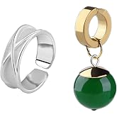 Anime Cosplay Earring Agate Drop Earrings and Ring | Dangle Drop Earrings and ring for Anime Fans,Anime Jewelry for Halloween