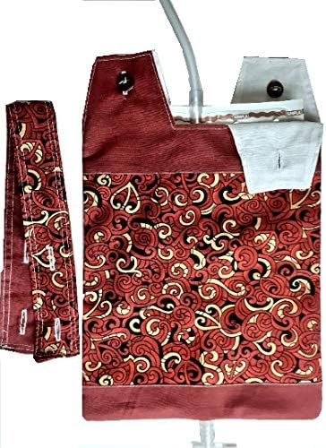 100% Cotton Catheter Night Bag Holder with Handle. Cover for a Catheter Night Bag. Nutex, Multi Coloured - Image 3